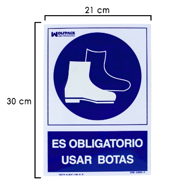 Imagen de Cartel Obligatorio Uso De Botas 30x21 cm.