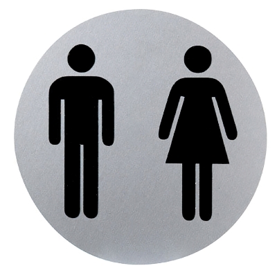 Imagen de Cartel Aluminio Baño Hombre/Mujer Ø12 cm.
