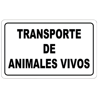Imagen de Cartel Transporte Animales Vivos 30x21 cm.