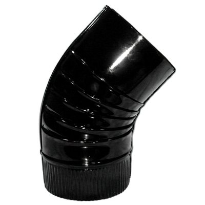 Imagen de Codo Estufa Color Negro Vitrificado de  110 mm. 45°.