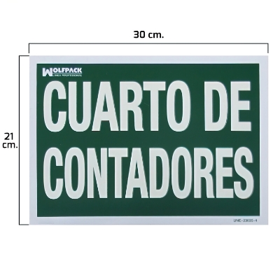 Imagen de Cartel Cuarto De Contadores 30x21