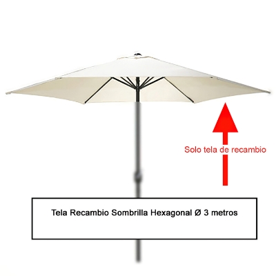 Imagen de Tela Recambio Sombrilla Hexagonal Ø 3 metros (08091050)
