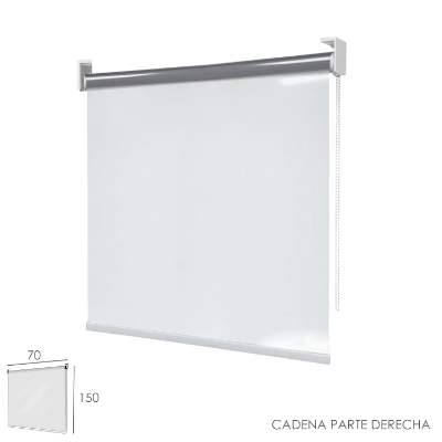 Imagen de Mampara Cortina Enrollable PVC Transparente, Medidas 70 x 150 cm. Cadena Lado Derecho